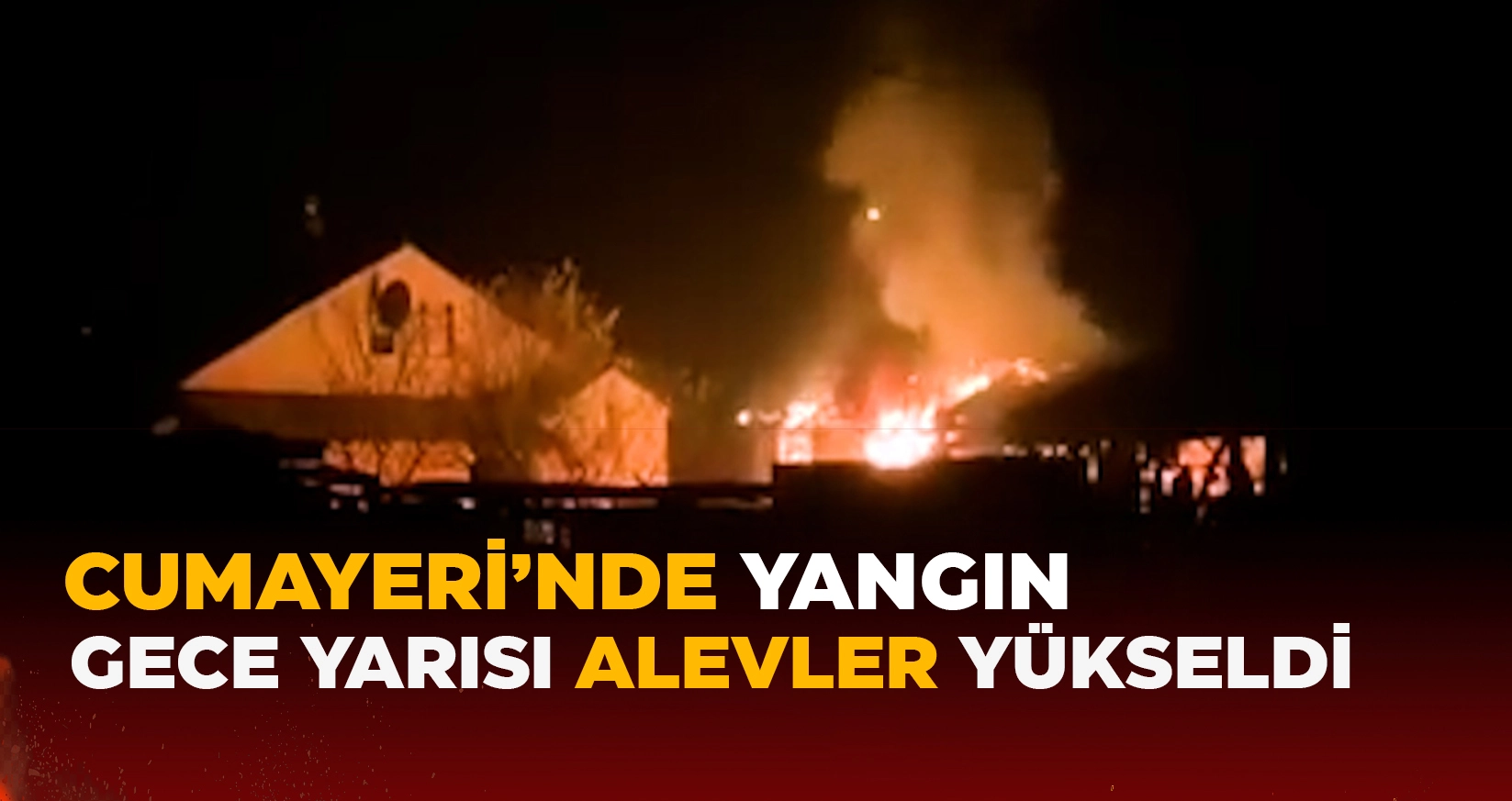 CUMAYERİ'NDE KULLANILMAYAN EVDE YANGIN &Ccedil;IKTI