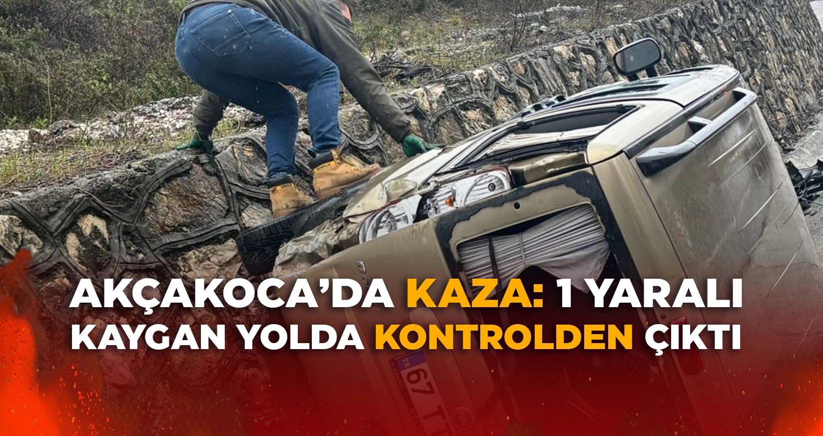 D&Uuml;ZCE - AK&Ccedil;AKOCA KARAYOLU'NDA KAZA