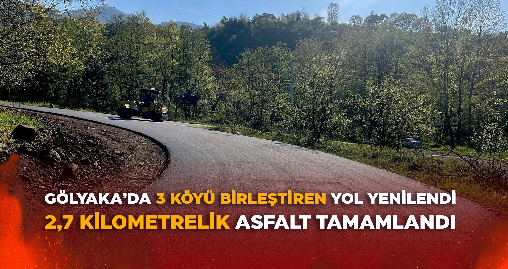 G&Ouml;LYAKA&rsquo;DA 3 K&Ouml;Y&Uuml; BİRLEŞTİREN YOL YENİLENDİ