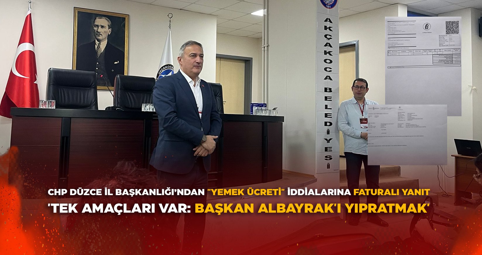 CHP DÜZCE İL BAŞKANLIĞI’NDAN "YEMEK ÜCRETİ" İDDİALARINA FATURALI YANIT