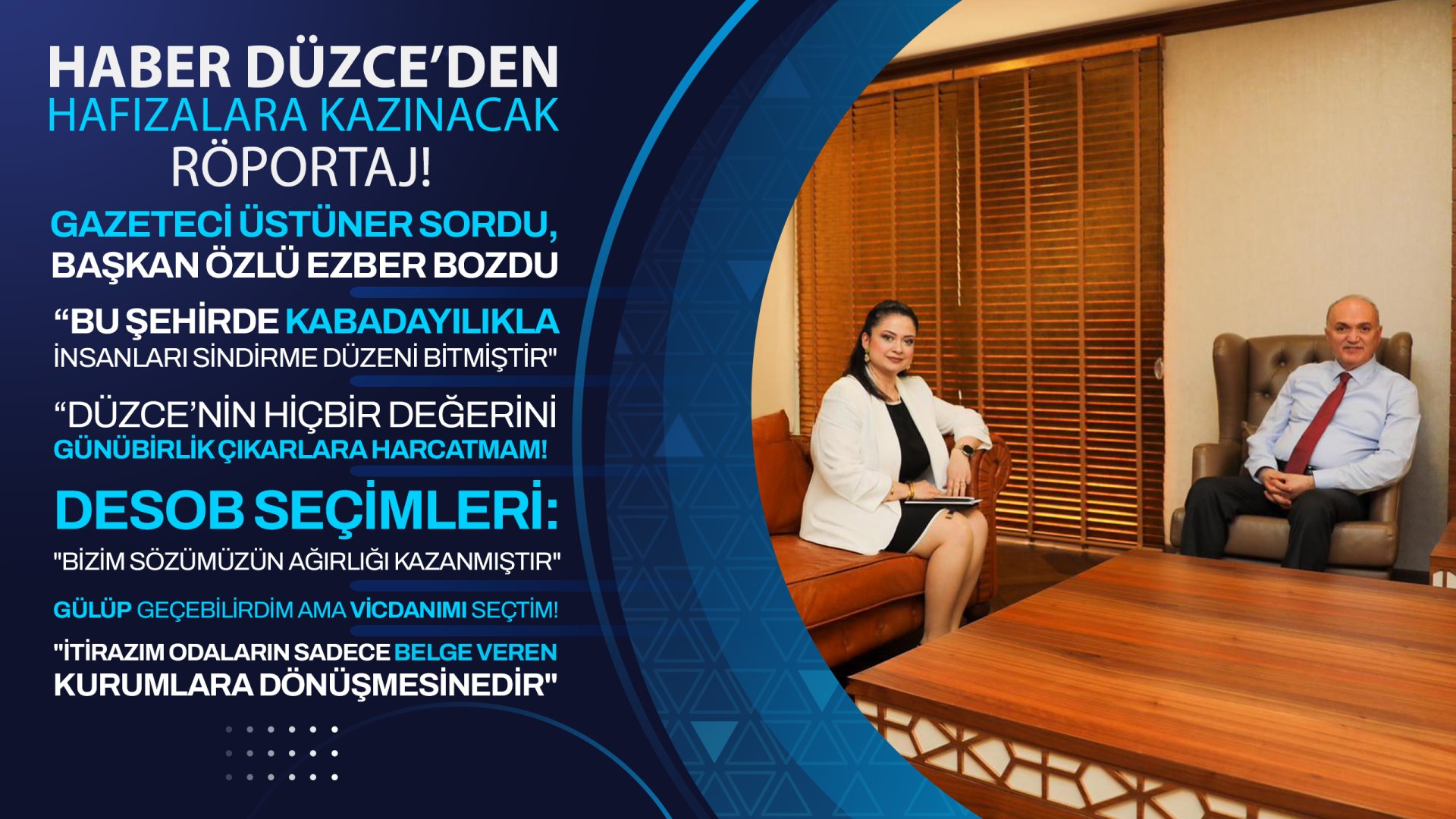 GAZETECİ ÜSTÜNER SORDU, BAŞKAN ÖZLÜ EZBER BOZDU
