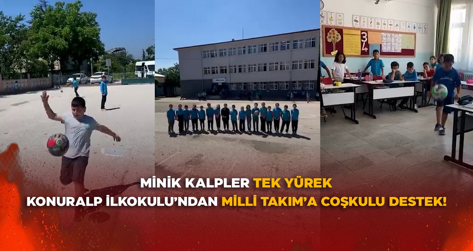 KONURALP İLKOKULU’NDAN MİLLİ TAKIM’A COŞKULU DESTEK!