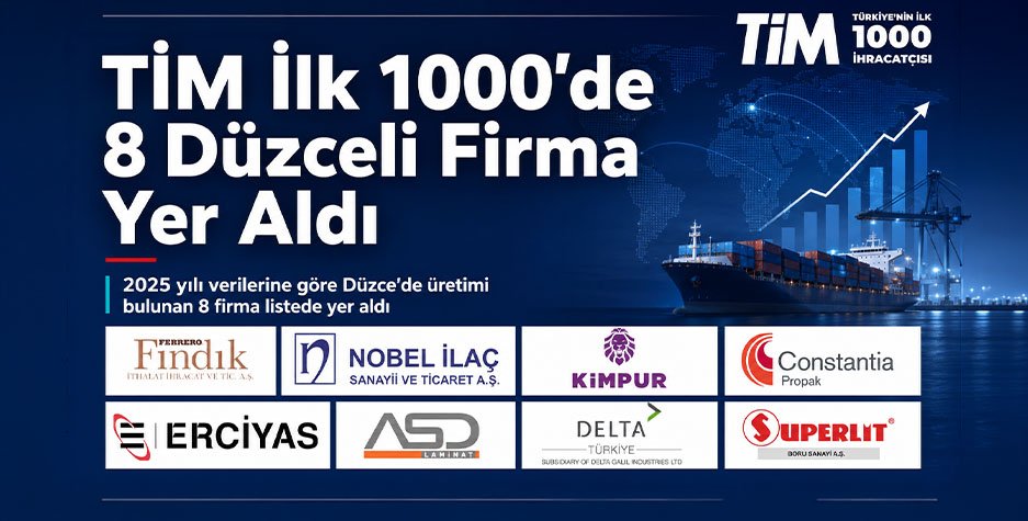 TİM İlk 1000 İhracatçı Listesinde 8 Düzceli Firma Yer Aldı