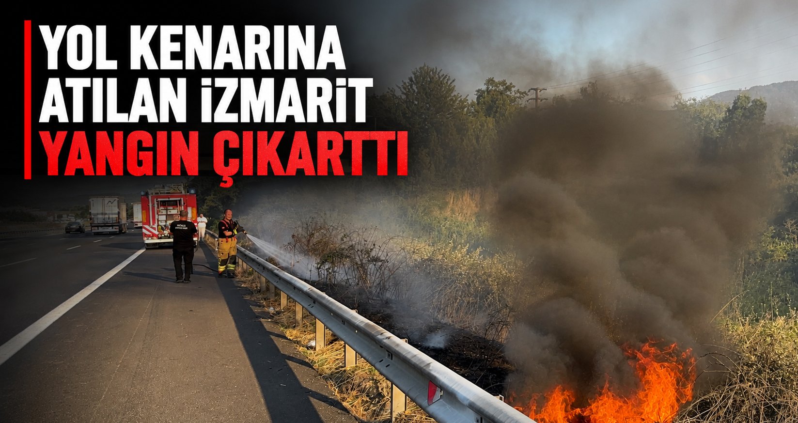 Yol Kenarına Atılan İzmarit Yangın Çıkarttı