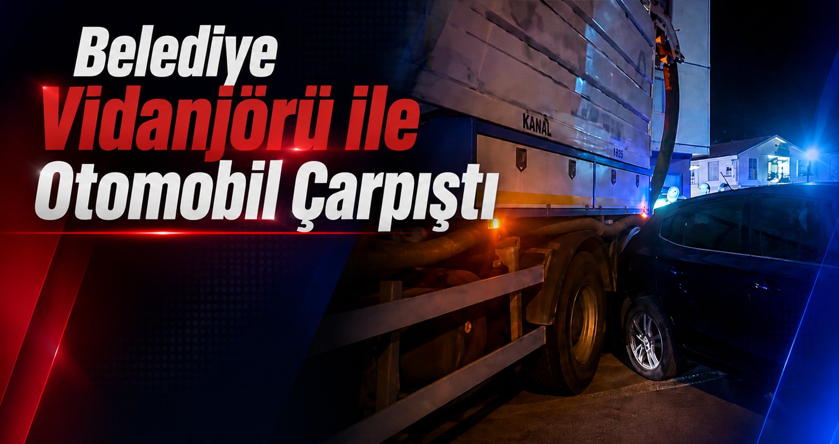 Akçakoca'da Belediye Vidanjörü ile Otomobil Çarpıştı