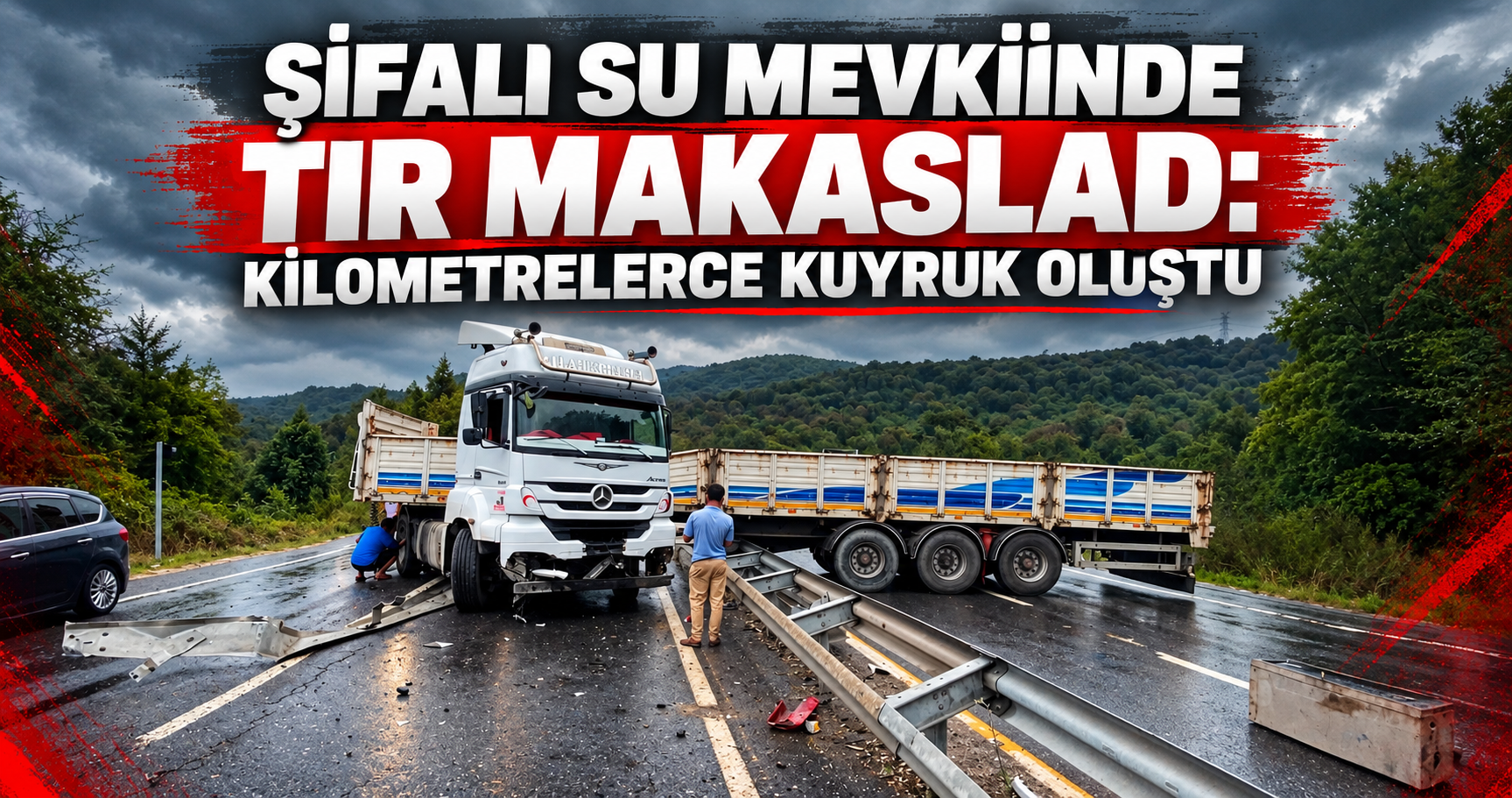 Şifalı Su Mevkiinde TIR Makasladı