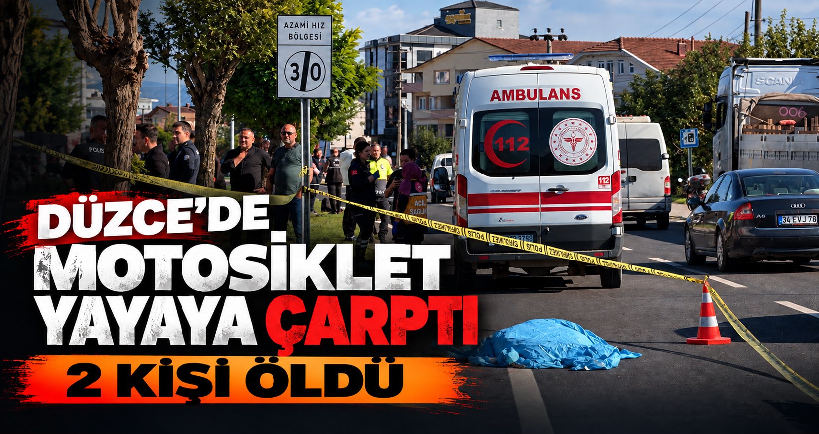 Düzce'de motosiklet yayaya çarptı: 2 ölü