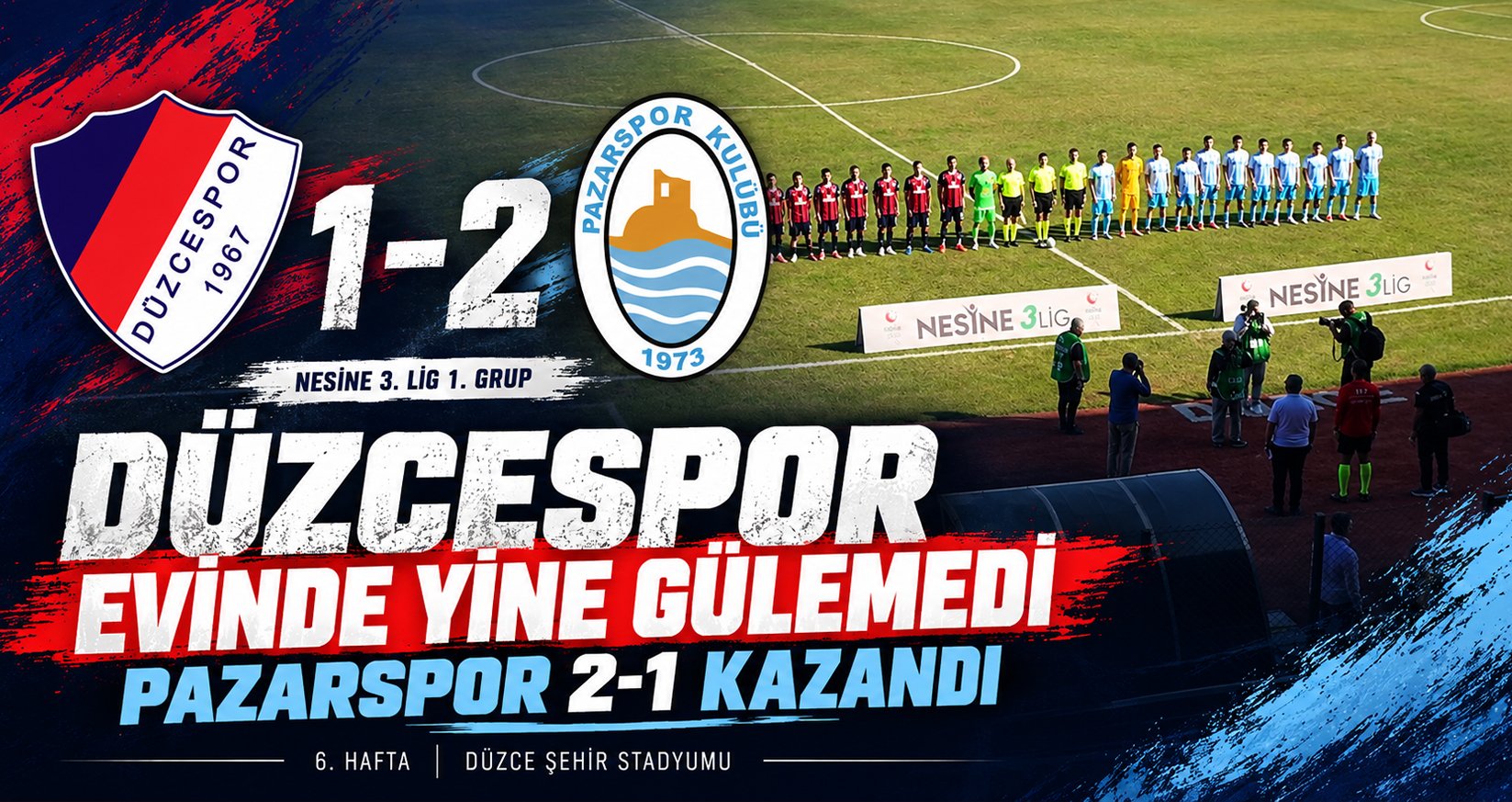 Düzcespor Evinde Yine Gülemedi: Pazarspor 2-1 Kazandı