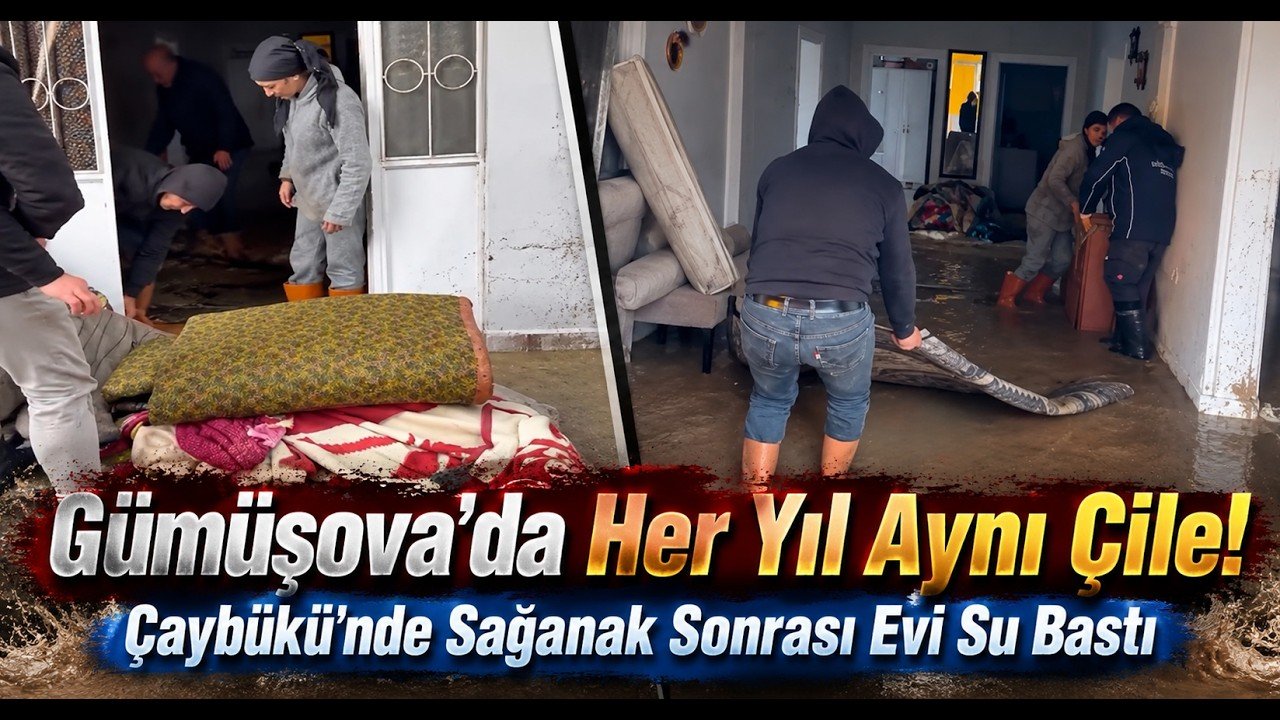 Çaybükü'nde Sağanak Sonrası Evi Su Bastı