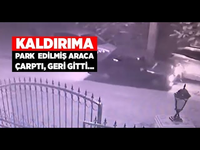 Kaldırıma Park Edilmiş Araca Çarptı, Geri Gitti...